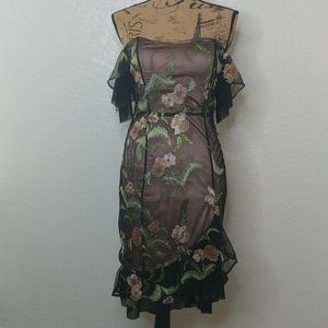 Ryse Floral Strapless Dress